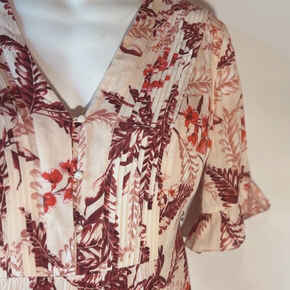 Chemieux SZ 10 Pink Floral Dress Boho Ranch Prairie Vintage Cottage - Picture 5 of 10